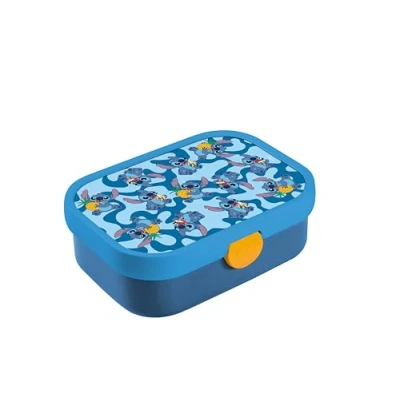 Abbildung von Mepal Lunchbox Campus Bento für Kinder Brotdose mit Fach &amp; Gabel Meal Prep Box Clip Verschluss BPA frei Spülmaschinenfest 750 ml Stitch