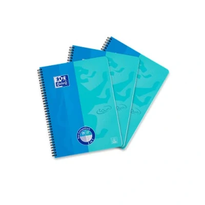 Abbildung von Oxford Touch Collegeblock Duo A4 kariert und liniert, 80 Blatt, blau, 3 Stück