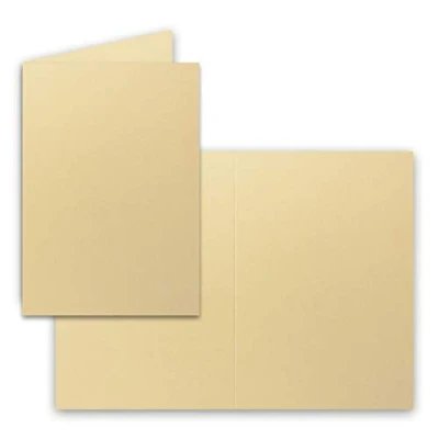 Abbildung von 25x Falt Karten DIN A6 in Karamel Blanko Doppel 240 g/m²