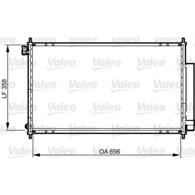 Abbildung von VALEO 814159 Klimakondensator ohne Trockner Aluminium 358mm R134a HONDA: Accord 7 Limousine