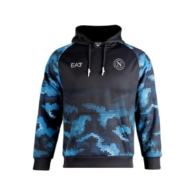 Abbildung von SSC NAPOLI Allover Sweatshirt mit Kapuze, EA7, offizielles Produkt, Langarm, 2024/2025, XS