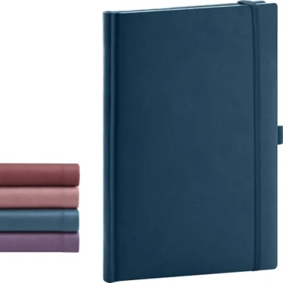 Abbildung von NOTIQUE Notizbuch Liniert, Hardcover Notizbuch, Notizheft, Journal, Tagebuch mit Gummiband und Stifthalter 15x21cm, 192 Seiten (Blau, Liniert)