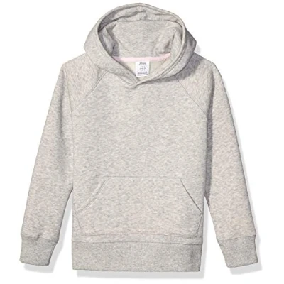 Abbildung von Amazon Essentials Mädchen Sweatshirtpullover mit Kapuze, Hellgrau Meliert, 9 Jahre