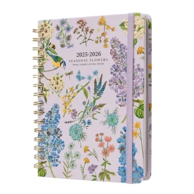 Abbildung von Kokonote Terminplaner 2025 2026 Kalender Buchkalender Flowers Planer Schülerkalender Studienplaner 2025/2026 Wochenplaner Schulplaner A5 Schulanfang Geschenke Schulsachen Aesthetic