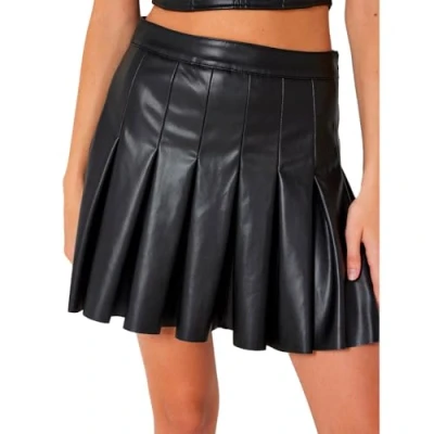 Abbildung von Noisy May Nmpaulo HW Pleated PU MINI Skirt Minirock, Damen, Größe: XS, Black