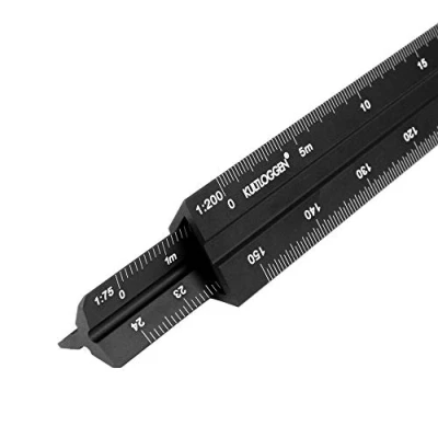 Abbildung von 2 Stk. Dreikantmaßstab Maßstab Lineal Aluminium Dreikantlineal Scale Ruler Dreieckig Lasergraviert
