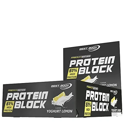 Abbildung von Best Body Nutrition BBN Hardcore Protein Block Riegel, Yoghurt Lemon, 15 Stück