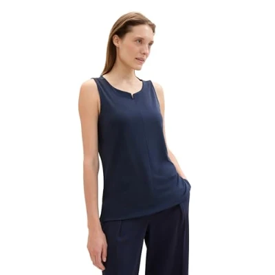 Abbildung von TOM TAILOR Damen Basic Top, 10668 Sky Captain Blue, M