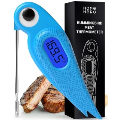 Abbildung von Bratenthermometer Fleischthermometer Grillthermometer Sofortiges Auslesen Digital Thermometer Kochen Celsius/Fahrenheit Küchenthermometer mit Faltbar Sonde für Braten Grillen BBQ Backen Steak Meat