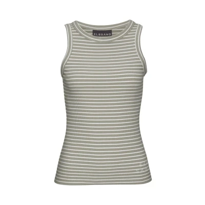 Abbildung von Elbsand TANK Top, Damen, Größe: Medium, Grün creme gestreift