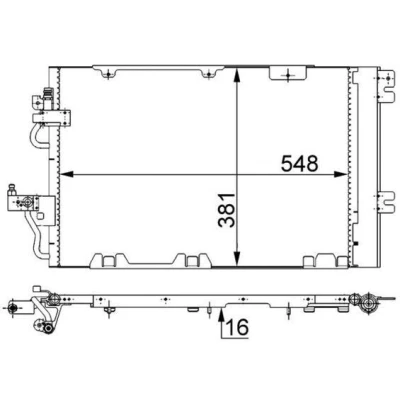 Abbildung von MAHLE ORIGINAL AC 375 000S Klimakondensator mit Trockner 14 13,7 554 OPEL: Zafira B, Astra H Caravan, GTC