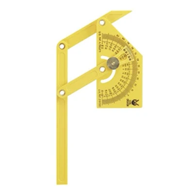 Abbildung von kwb Winkelmessgerät (Kunststoff, 155 mm lang), gelb, zwei arm Design, für aktive und passive winkel