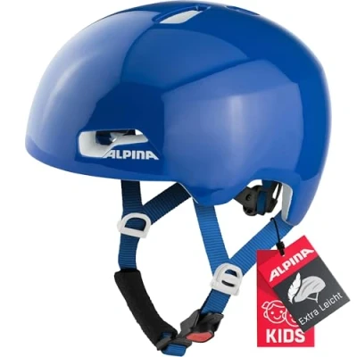 Abbildung von ALPINA HACKNEY Leichter, Bruchfester &amp; Optimal Klimatisierter Fahrradhelm Mit Nachrüstbarem LED Für Kinder, blue gloss, 47 51 cm