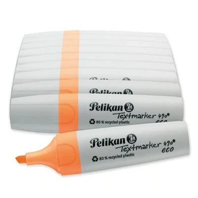 Abbildung von Pelikan Textmarker 490 eco, Neon Orange, 10 Stück in Faltschachtel