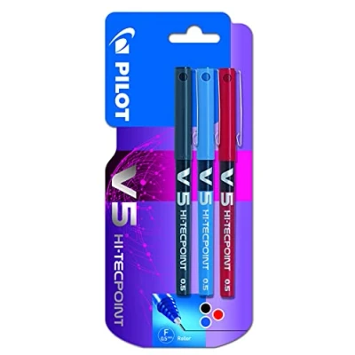 Abbildung von Pilot BX V5 Set von 3 Stifte, Tinte flüssig, Farbe: schwarz, blau und rot