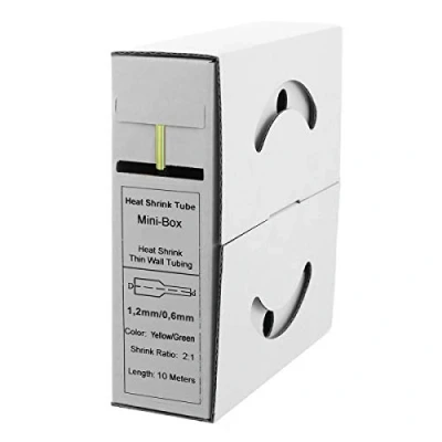 Abbildung von Offgridtec 10m Schrumpfschlauch 1,2mm&gt;0,6mm gelb/grün Spenderbox Werkstatt KFZ 2:1