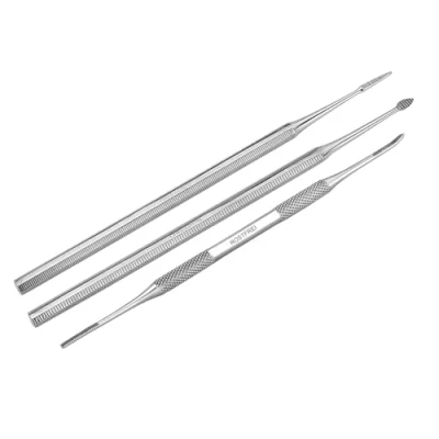 Abbildung von Profi Eckenfeilen Set Nagelfeile Eckfeile 3er für Fußnägel. Auch eingewachsene Nägel. Rostfreier Edelstahl Doppelinstrument Maniküre &amp; Pediküre Fußpflegeinstrument Damen und Herren