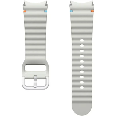 Abbildung von Original Watch7 Sportarmband für die Galaxy Watch 4 / 5 6 7 20 mm S/M Silber Armband Silikon Samsung Sport Band