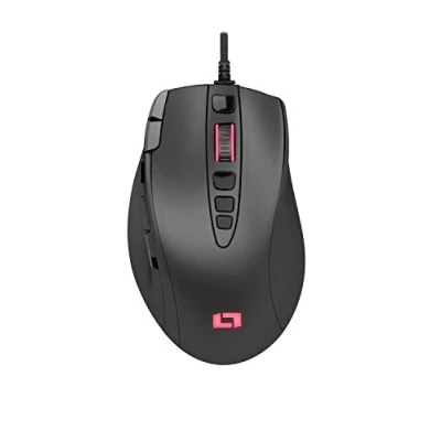 Abbildung von Lioncast ® LM15 Gaming Maus mit Kabel [PROGRAMMIERBARE Tasten] Mäuse für PC Beste MMO USB RGB Beleuchtung Schwarz Computer