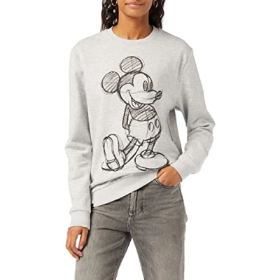 Abbildung von Disney Damen Mickey Mouse Sketch Sweatshirt, Grau, 12/L