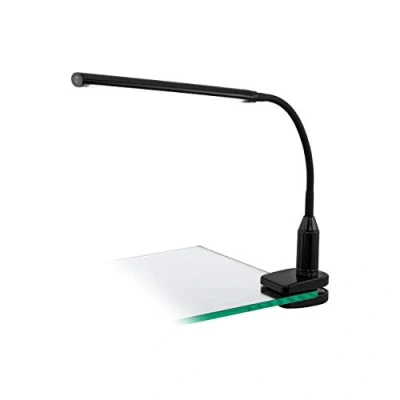 Abbildung von EGLO LED Klemmlampe Laroa, Klemmleuchte mit Touch, dimmbar in Stufen, neutralweiß, Schreibtischlampe aus Kunststoff, Klemmspot Schwarz, Leselampe Klemme