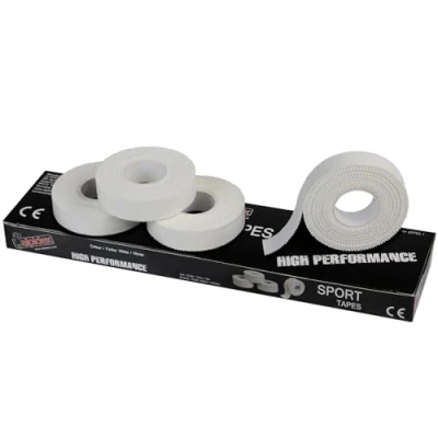 Abbildung von ALPIDEX 4 Rollen Sport Tape Set Fingertape 1,5 cm x 10 m Tapeverband Klettertape Weiß Schwarz Volleyball Handball Bouldern, Farbe:weiß