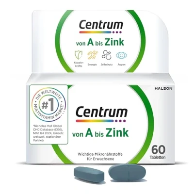 Abbildung von Centrum Von A bis Zink, 60 St. Hochwertiges Nahrungsergänzungsmittel zur täglichen Komplettversorgung mit Mikronährstoffen Verpackung kann variieren