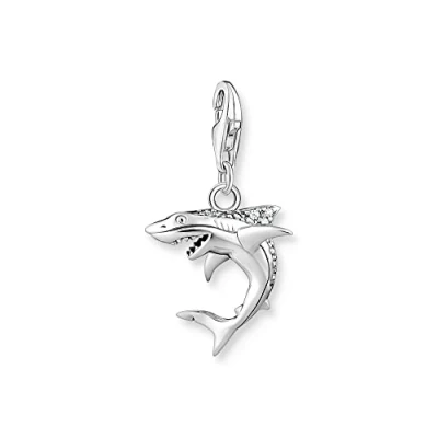 Abbildung von Thomas Sabo Charm Anhänger Hai mit Zirkonia aus Sterling Silber in der Farbe Silber, Maße: 15,2mm, 24,8mm, 1885 643 14