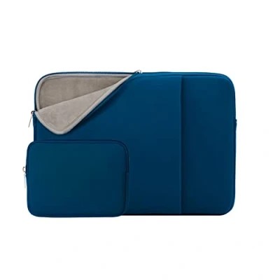 Abbildung von RAINYEAR 14 Zoll Laptop Hülle Laptophülle Laptoptasche Gepolsterte Schutzhülle mit Fronttasche &amp; Zubehör Tasche Kompatibel für Notebook Tablet Computer Chromebook(Marineblau,Aktualisierte Version)