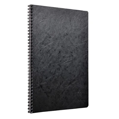 Abbildung von Clairefontaine 781421C Agebag Spiralbuch (DIN A4, 21 x 29,7 cm, 50 Blatt, kariert, Doppelspiralbindung, praktisch für unterwegs, robust und belastbar) 1 Stück schwarz