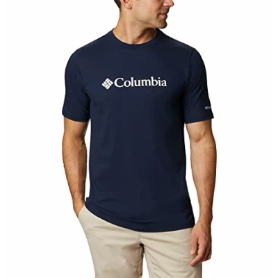 Abbildung von Columbia CSC Basic LOGO Short Sleeve Tshirt print, Herren, Größe: Large, Collegiate navy/white