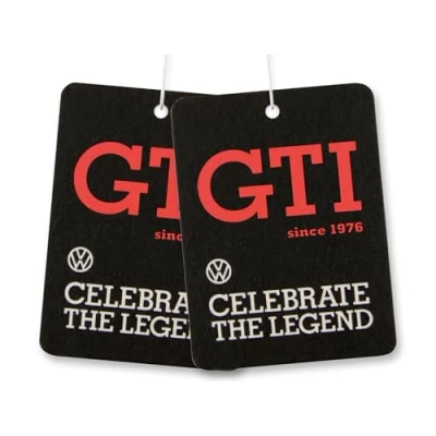 Abbildung von BRISA VW Collection Volkswagen Luft Erfrischer Duft Spender im GTI Motiv 2ER SET (SPORT FRESH/CELEBRATE THE LEGEND/SCHWARZ)