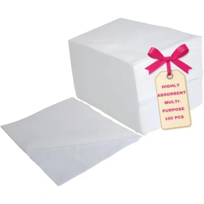 Abbildung von LALILL Einweghandtücher 100 Stück 70x40 cm aus Vliesstoff Hochsaugfähiges Einweghandtuch, für Friseursalon, Kosmetik Studio, Pediküre Medizin, Krankenhaus, Sauna, Hotel