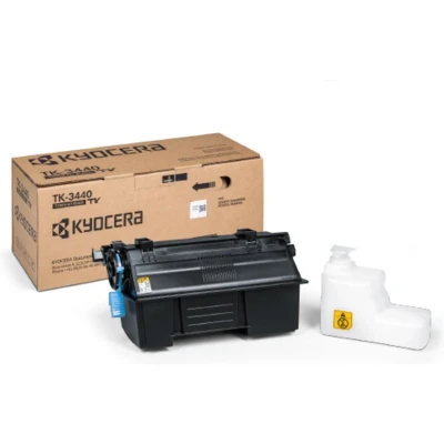 Abbildung von Kyocera TK 3440 Toner Schwarz. Drucker kompatibel für Ecosys PA6000. Original Tonerkartusche bis zu 40000 Seiten