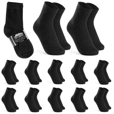 Abbildung von CityComfort Socken Kinder, Atmungsaktive Jungen 12er Pack (Anthrazit, 10 12 Jahre)
