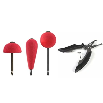 Abbildung von blntackle76 Set Pop Up Kit rot von Jenzi 3 6 STK Auftriebskörper Dead Bait Hecht Köderfisch +Angelschere o. gratis Petri Aufkleber (3 + Angelschere)