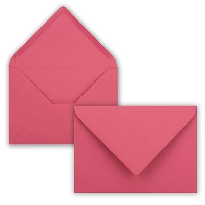 Abbildung von 100 Brief Umschläge Flamingo Pink DIN C6 114 x 162 mm Kuverts mit Nassklebung ohne Fenster für Gruß Karten &amp; Einladungen FarbenFroh by GUSTAV NEUSER