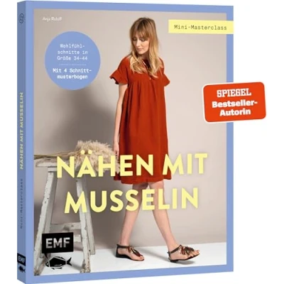 Abbildung von Mini Masterclass Nähen Mit Musselin: Wohlfühlschnitte in Größe 3444: Jumpsuit, Kleid, Oversize Hemd und mehr. 4 Schnittmusterbogen