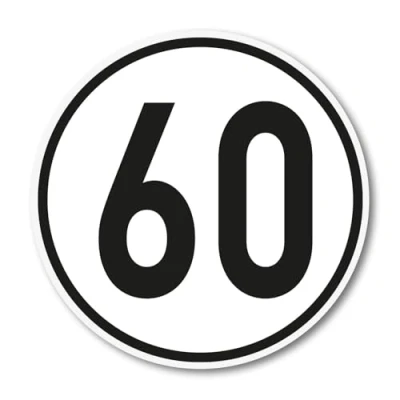Abbildung von 60 km/h Aufkleber I Größe Ø 20 cm Geschwindigkeitsaufkleber kfz_540