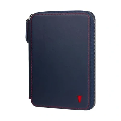 Abbildung von TORRO Reisebrieftasche aus echtem Leder mit Reisepasshalter und abnehmbarem Kartenhalter (Blau)