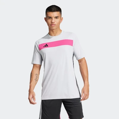 Abbildung von adidas Performance TIRO25 Essentials Sport Tshirt, Herren, Größe: Small, Clear grey/real magenta