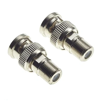 Abbildung von BNC Stecker auf TV Koaxialbuchse Typ F für CCTV, Koaxialkabel Adapter und RF 2 Stück