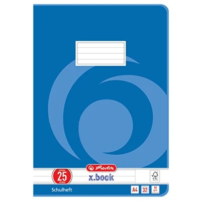 Abbildung von Herlitz 340257 Heft A4, 32 Blatt, Lineatur 25, FSC Mix, 5 Stück