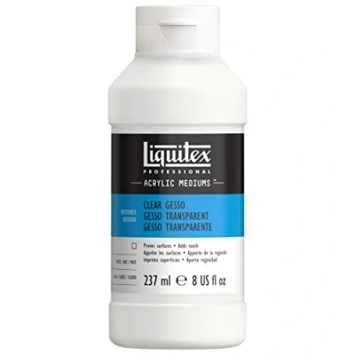 Abbildung von Liquitex 7608 Professional klares Gesso, Universalgrundierung für Acrylfarben, licht und alterungsbeständiger Primer, gebrauchsfertig 237ml Flasche, transparent