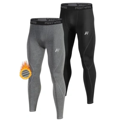 Abbildung von MEETWEE Thermounterhose Herren, Thermounterwäsche Lange Unterhose Winter Leggings Funktionsunterwäsche Skiunterwäsche Warme Unterwäsche Männer