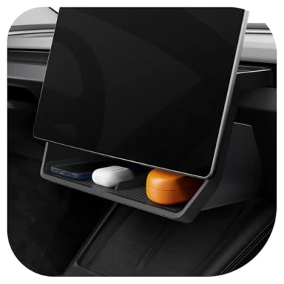 Abbildung von Spigen Tesla Model 3 Highland 2024 Aufbewahrungsbox unter dem Bildschirm Tablet Organizer Box Halterung Aufbewahrung Entworfen für Zubehör