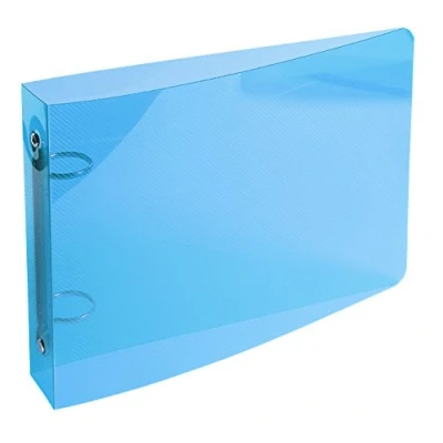 Abbildung von Exacompta 51092E 10er Pack Ringbuch Crystal DIN A5 quer aus Kunststoff mit 2 Ringen 35 mm breit Blau ideal für Schule und Büro Ringhefter Ringordner Ringbuchordner