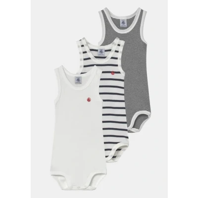 Abbildung von Petit Bateau 3 PACK Unisex Body für Kinder, Größe: 74/80, White/dark blue
