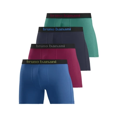 Abbildung von Bruno Banani 4 PACK Panties, Herren, Größe: Small, Blau rot marine grün