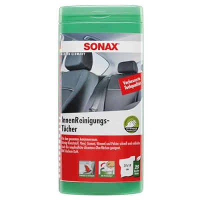 Abbildung von SONAX Lingettes de nettoyage intérieur (25 pièces) nettoient rapidement et en profondeur toutes les surfaces du véhicule ménage Réf: 04122000